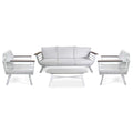 Salotto alluminio New Riverside bianco 3 posti (bracciolo in hpl)