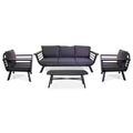 Salotto alluminio New Riverside antracite 3posti (bracciolo in hpl)