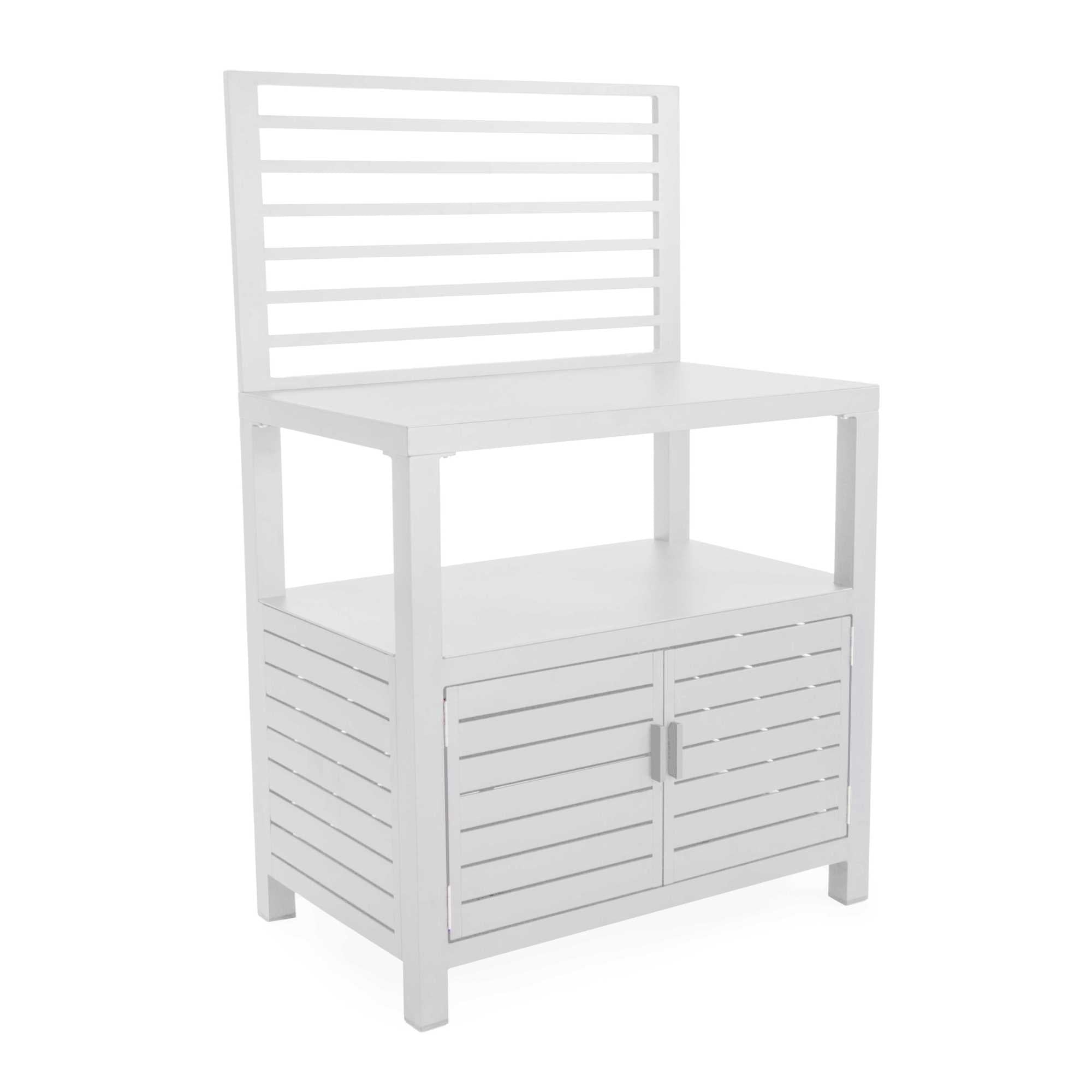 Mobiletto alluminio bianco con due ante cm90x56h141