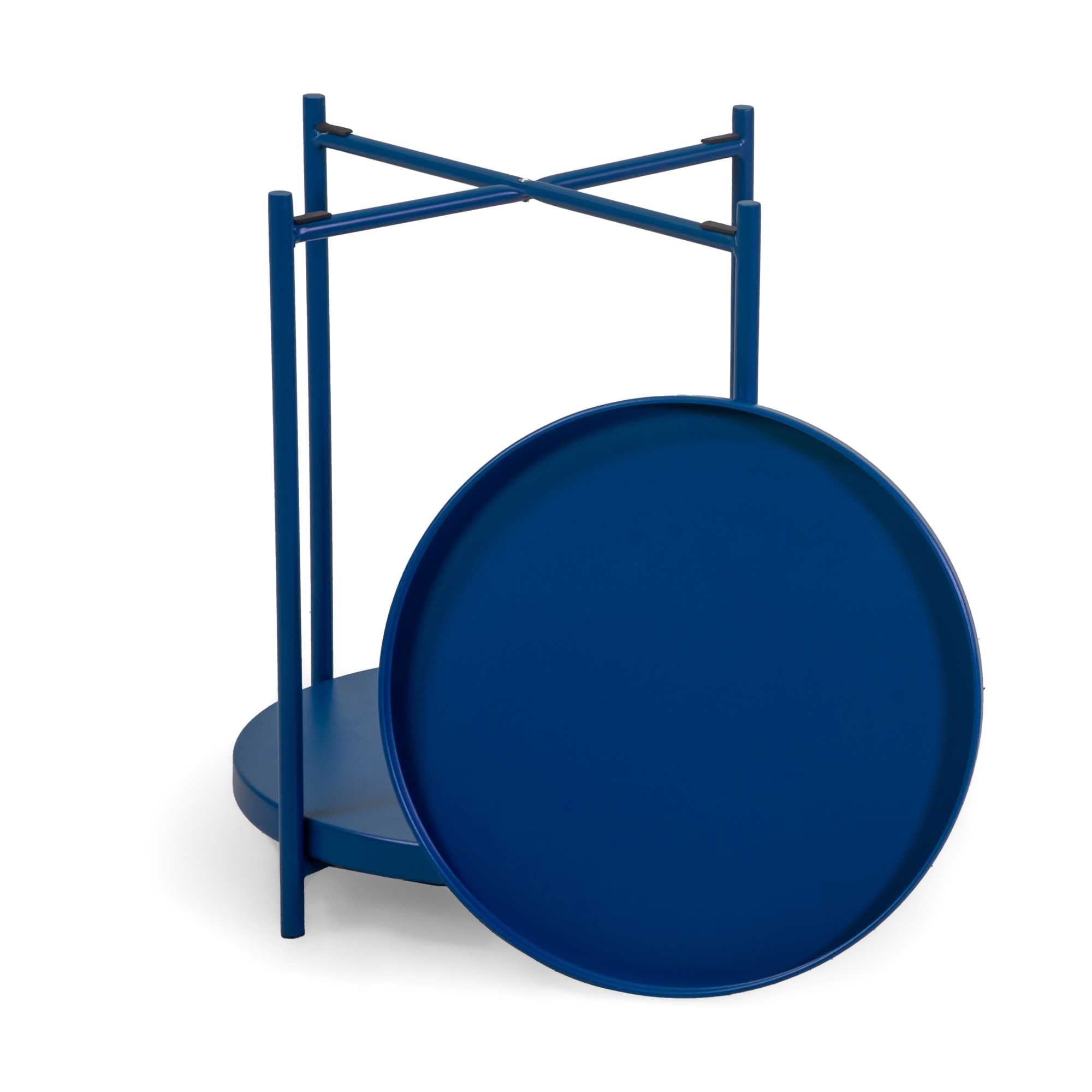 Tavolino metallo Hiro blu tondo 2 pianicm ø40h50