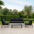 Salotto alluminio Manhattan antracite 3posti