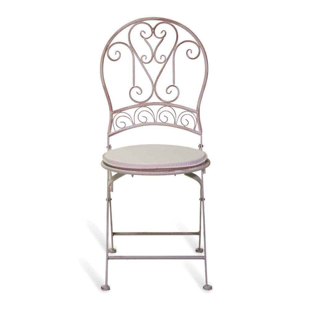 Sedia metallo ragusa avorio con cuscino cm40x48h94