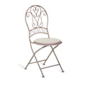 Sedia metallo ragusa avorio con cuscino cm40x48h94