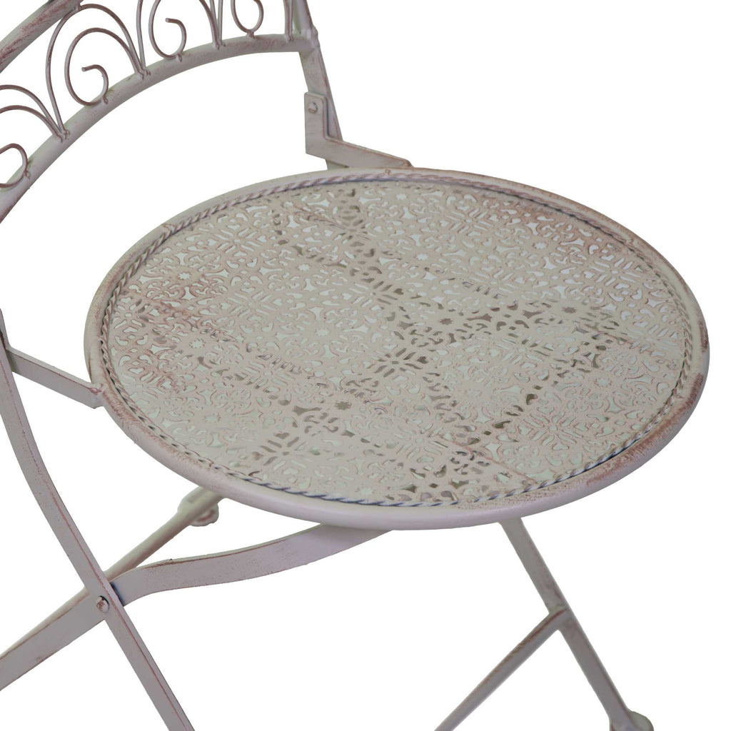 Sedia metallo ragusa avorio con cuscino cm40x48h94