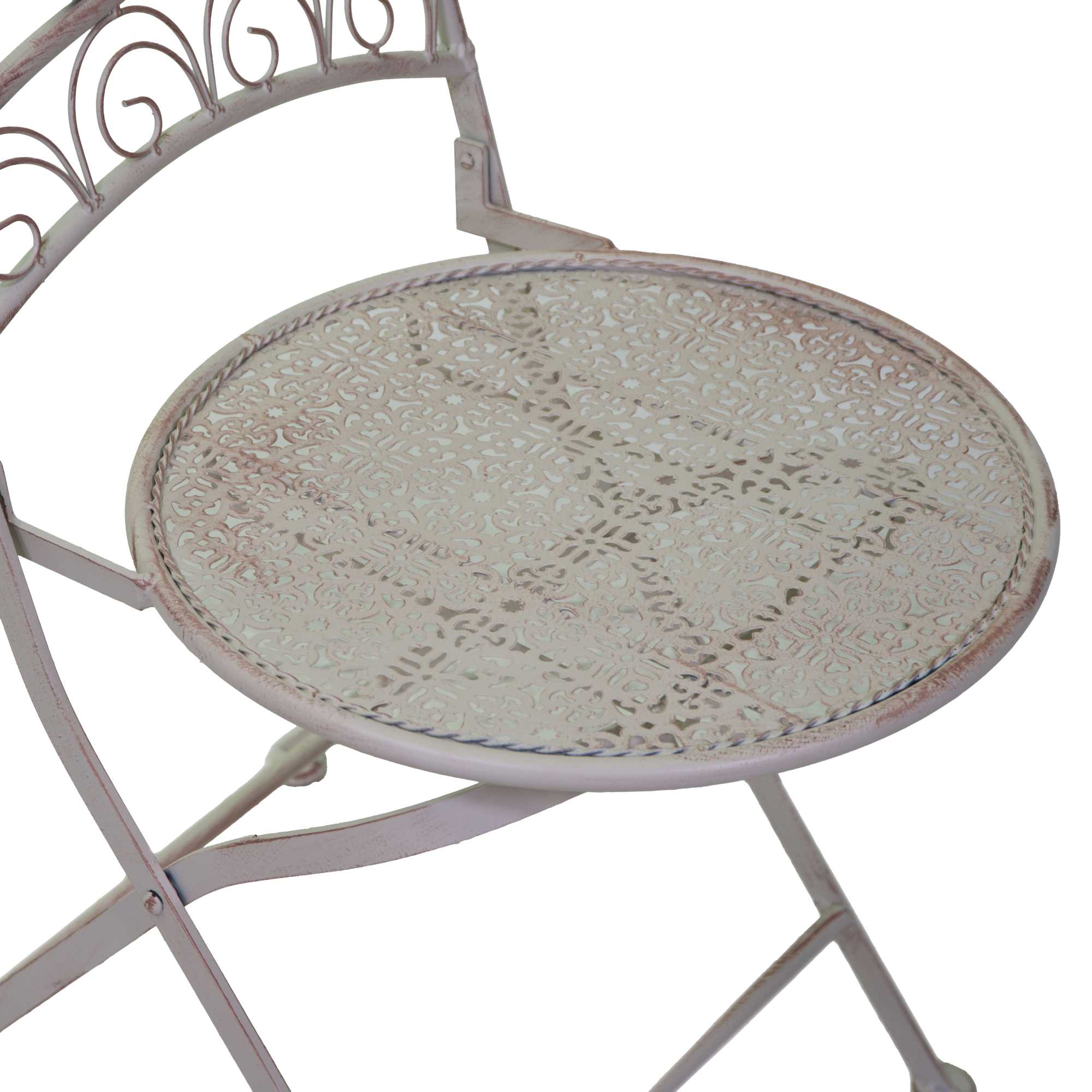 Sedia metallo ragusa avorio con cuscino cm40x48h94