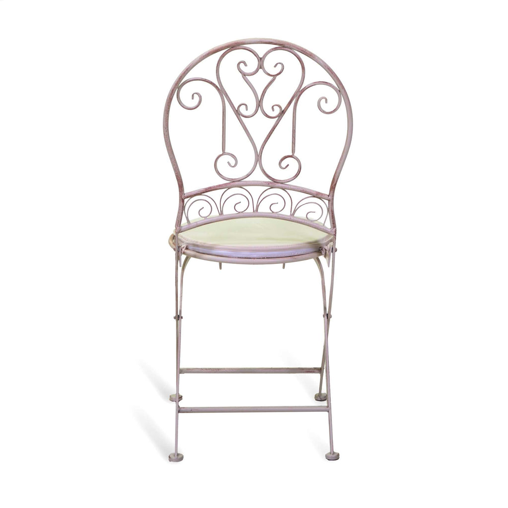 Sedia metallo ragusa avorio con cuscino cm40x48h94