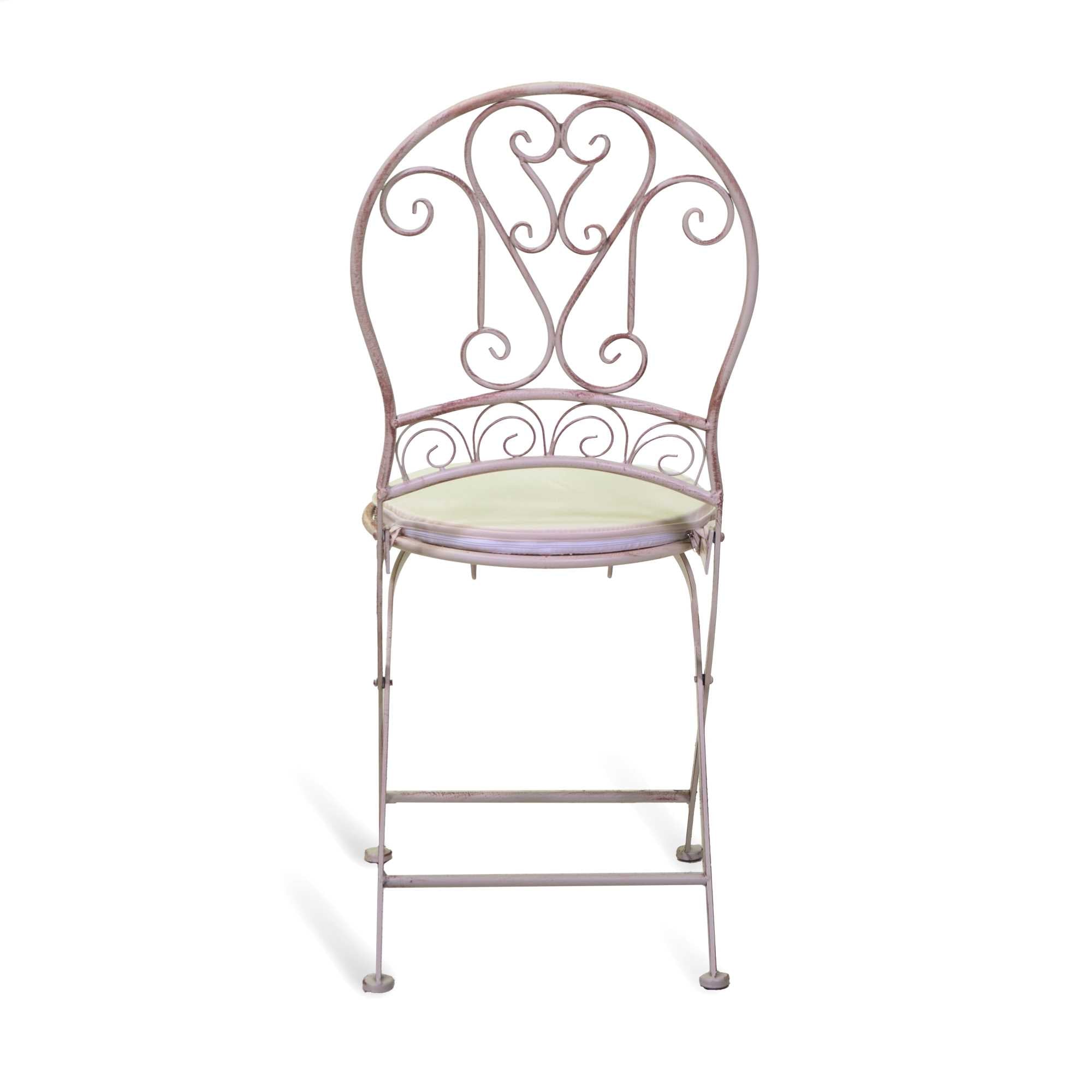 Sedia metallo ragusa avorio con cuscino cm40x48h94