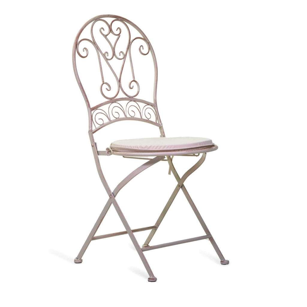 Sedia metallo ragusa avorio con cuscino cm40x48h94