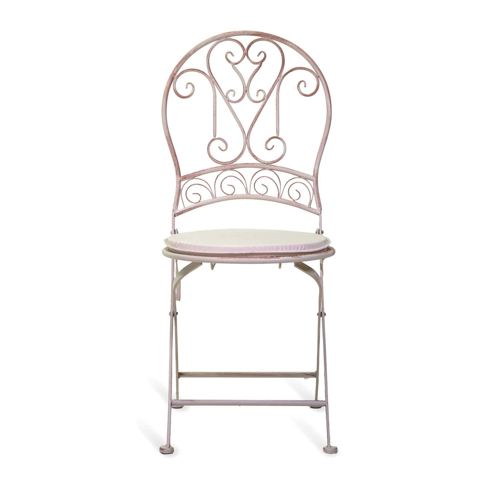 Sedia metallo ragusa avorio con cuscino cm40x48h94