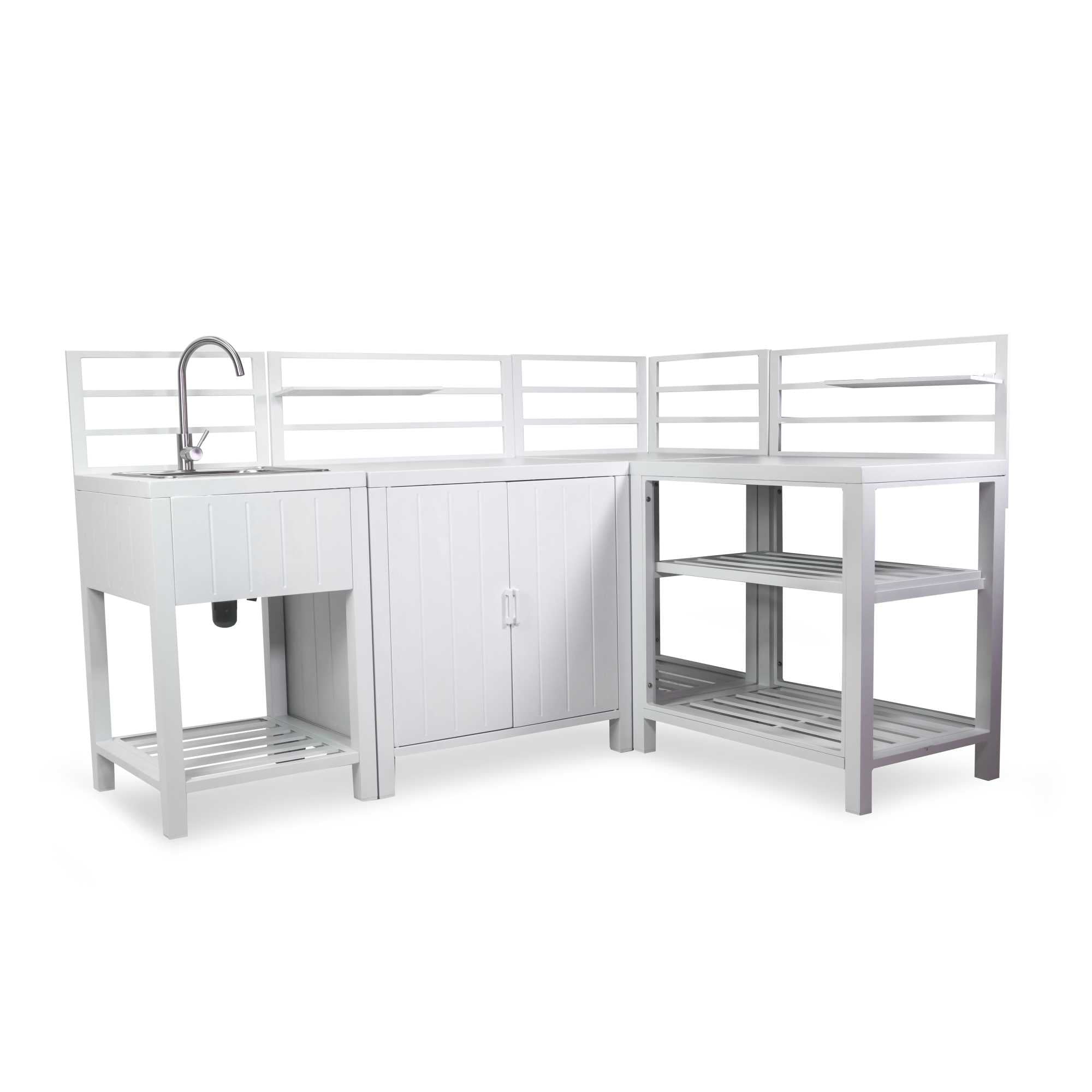 Mobile cucina alluminio angolare Westonbianco cm151,5x211,5h90/125