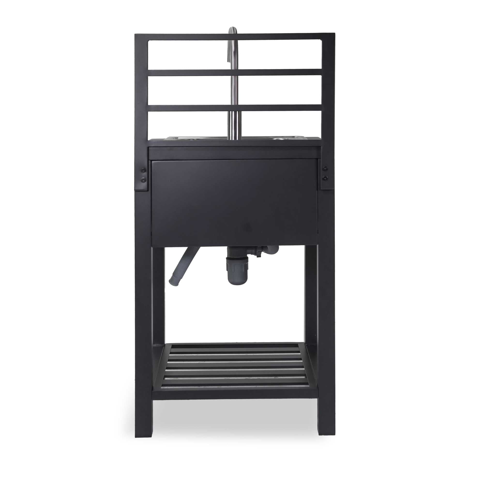 Mobiletto alluminio Weston con lavello antracite cm60x61,5h125