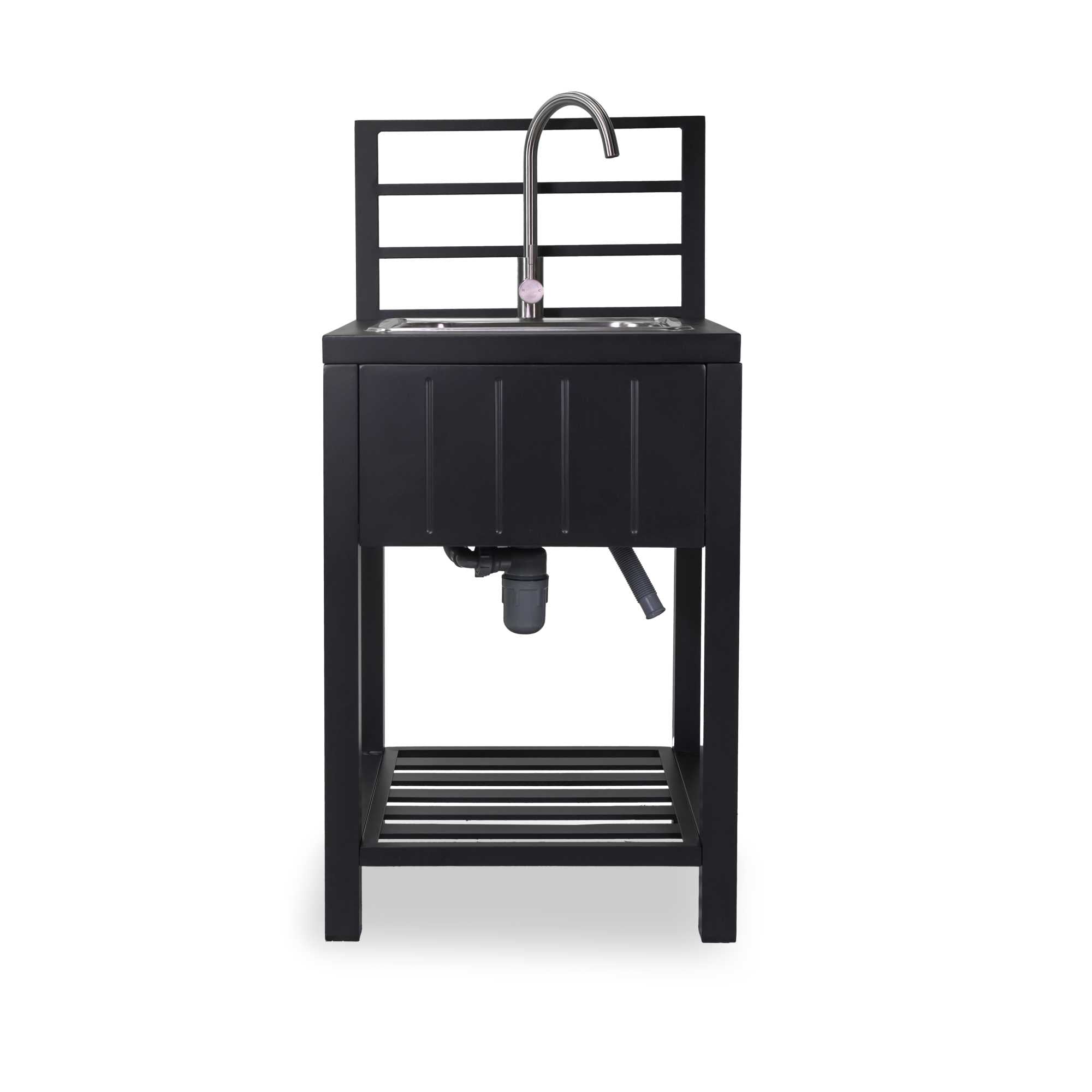 Mobiletto alluminio Weston con lavello antracite cm60x61,5h125