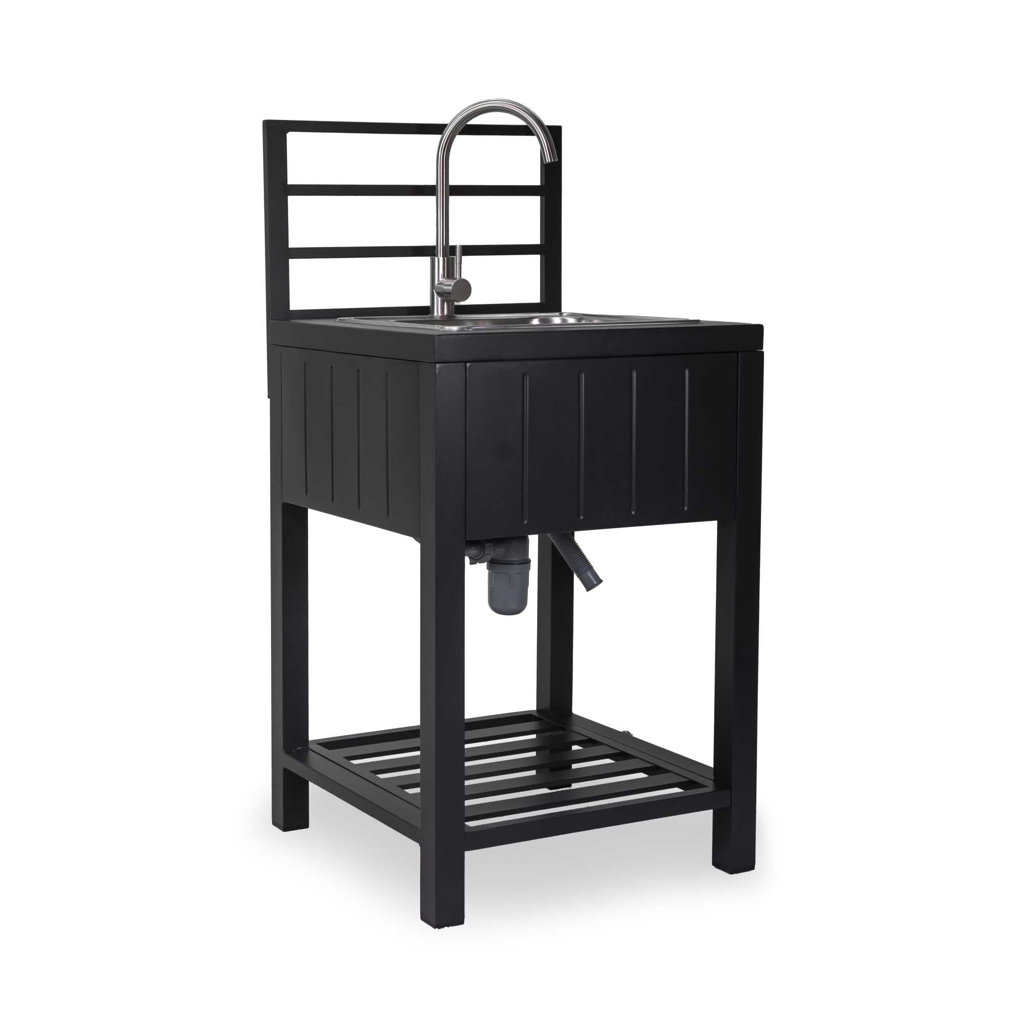 Mobiletto alluminio Weston con lavello antracite cm60x61,5h125